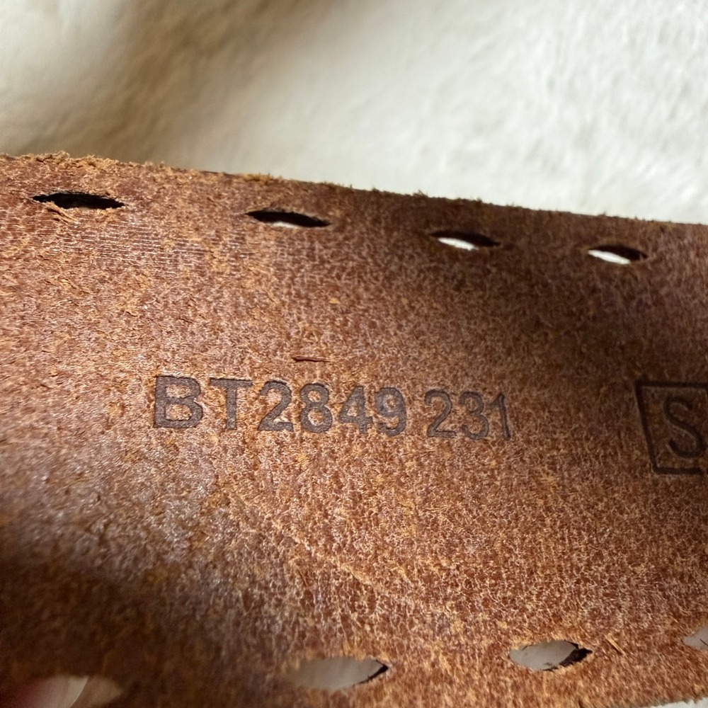 Fossil Leather Belt Womens Small Tan Brown Boho Sunflower Buckle BT2849 231 - Picture 8 of 8